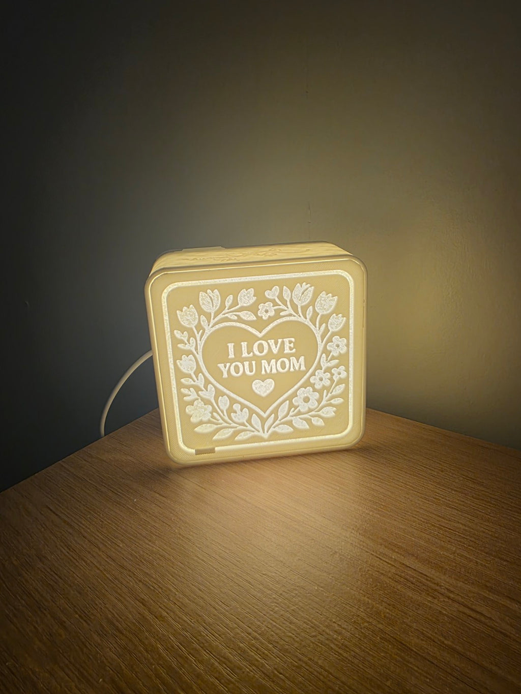 I Love You Mom – 3D Printed LED Night Light Box