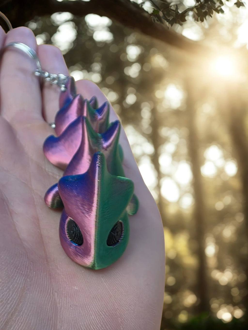 3D Printed Dragon Keychain – Articulated & Flexible