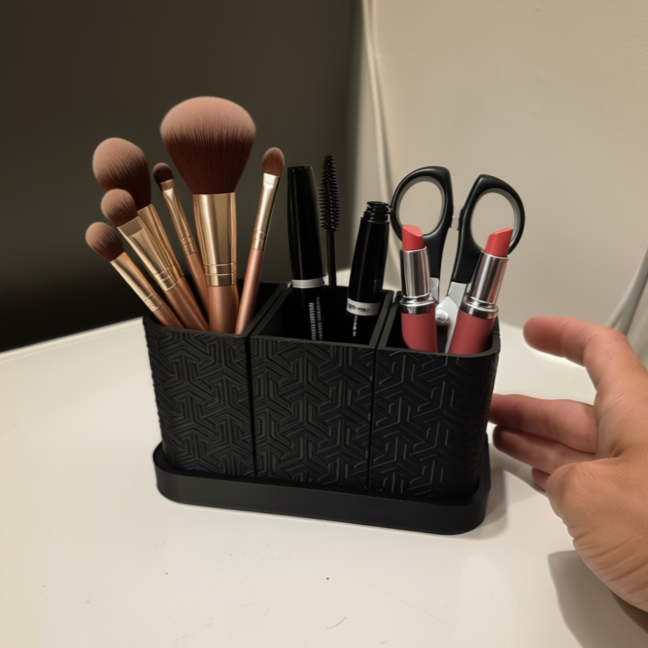 Minimalist 3-Compartment Desk & Vanity Organizer