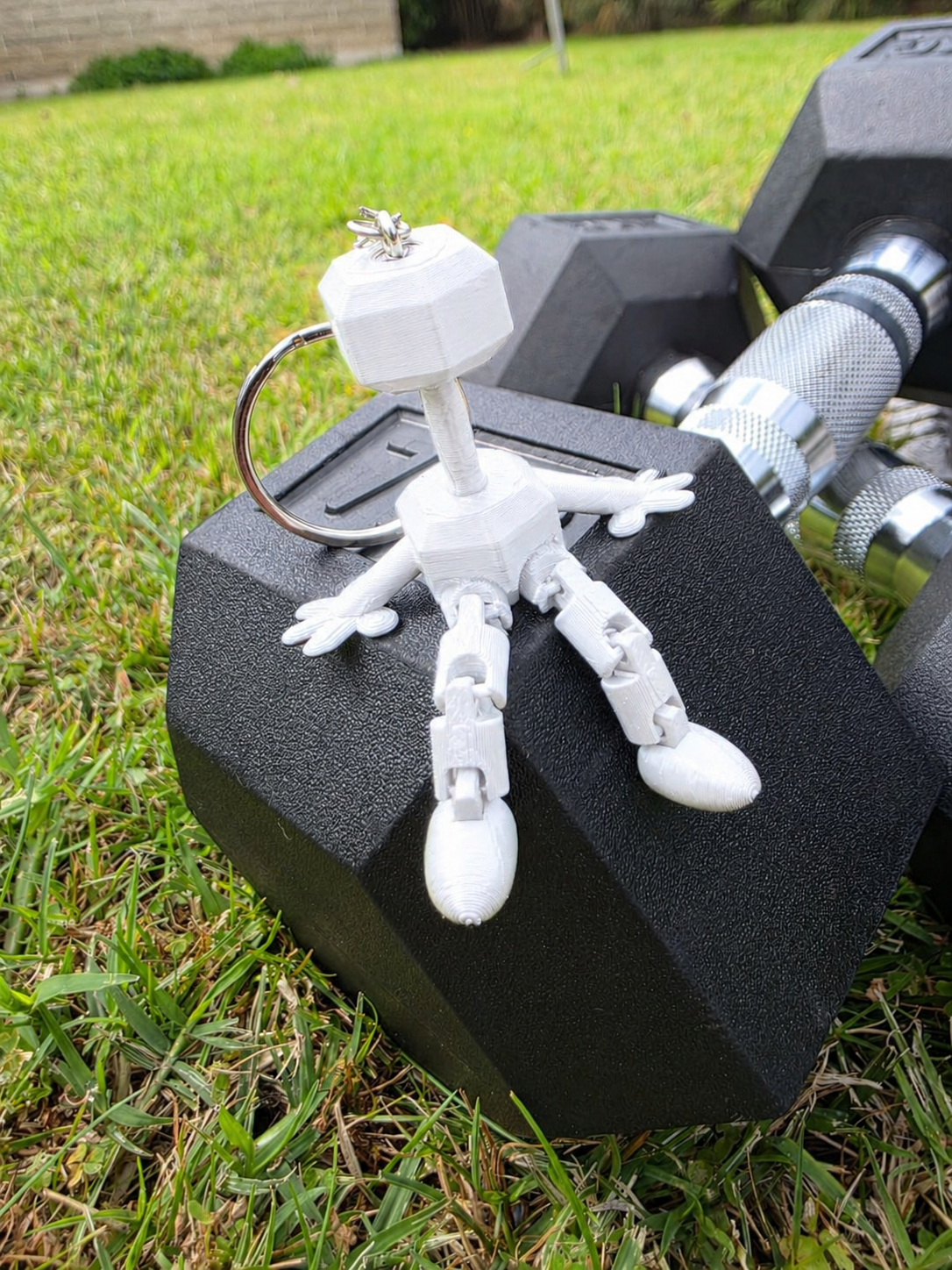 Dumbbell Guy Keychain – 3D Printed Gym Gift
