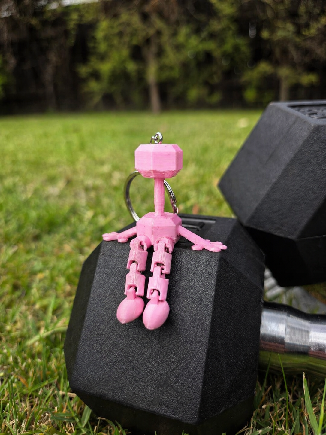 Dumbbell Guy Keychain – 3D Printed Gym Gift