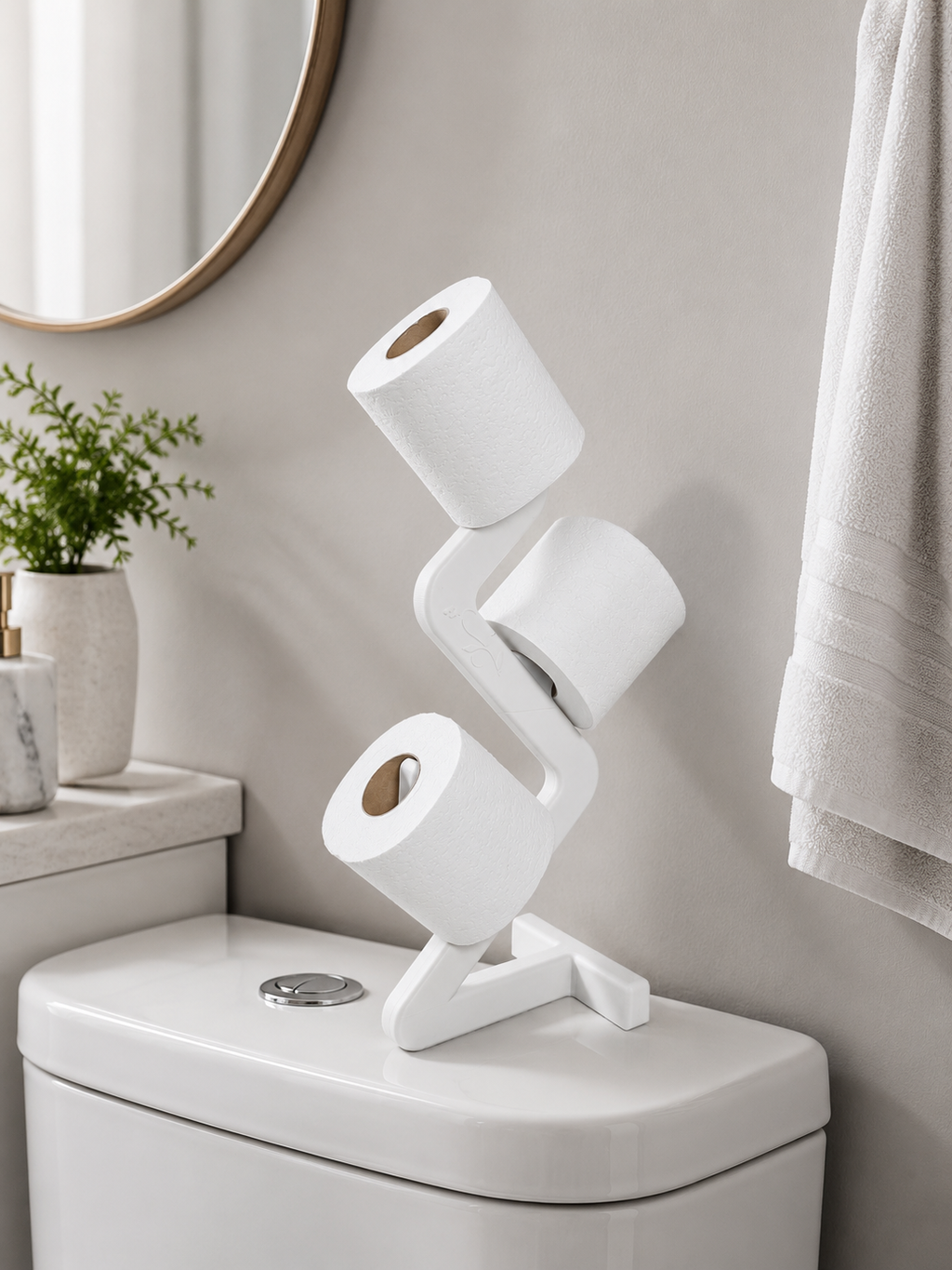 Modern 3-Roll Toilet Paper Stand | Freestanding Bathroom Storage