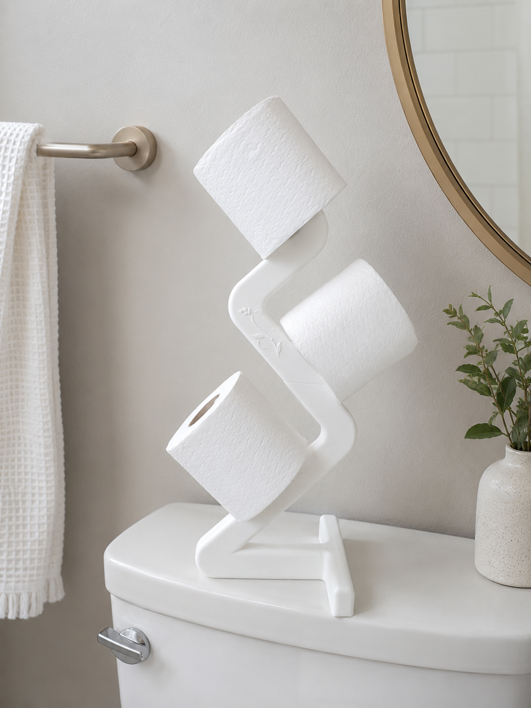 Modern 3-Roll Toilet Paper Stand | Freestanding Bathroom Storage