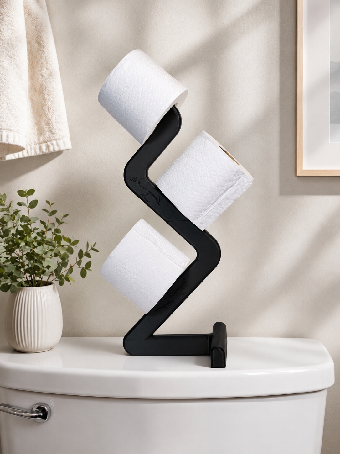 Modern 3-Roll Toilet Paper Stand | Freestanding Bathroom Storage