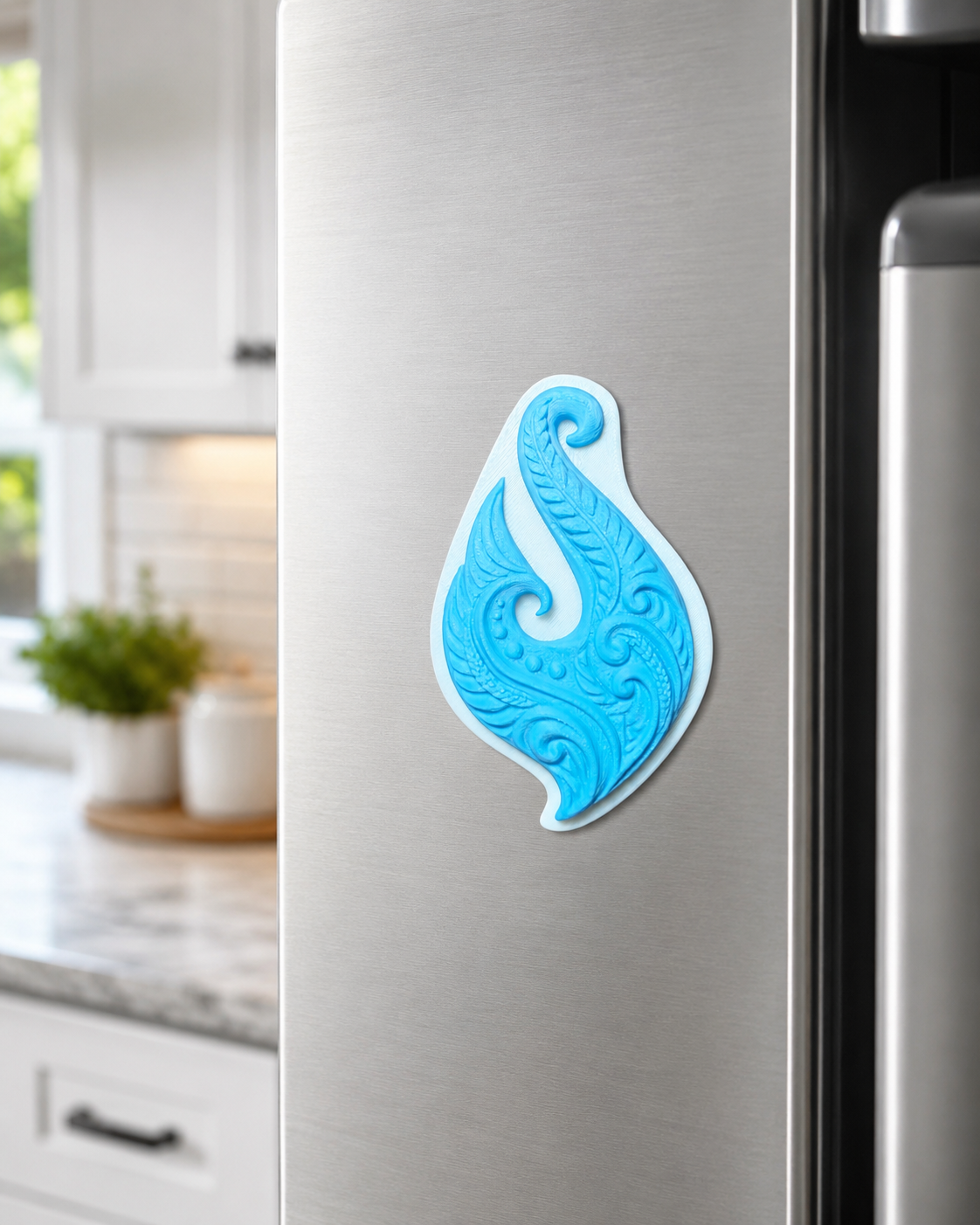 Aotearoa-Inspired 3D Printed Fridge Magnet | NZ Made | Koru Fern Hook Design