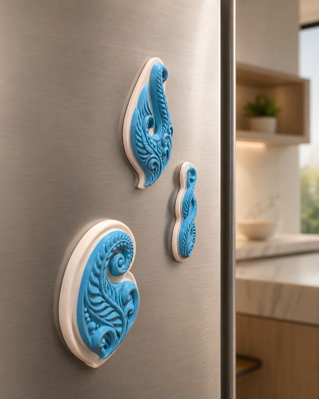 Aotearoa-Inspired 3D Printed Fridge Magnet | NZ Made | Koru Fern Hook Design
