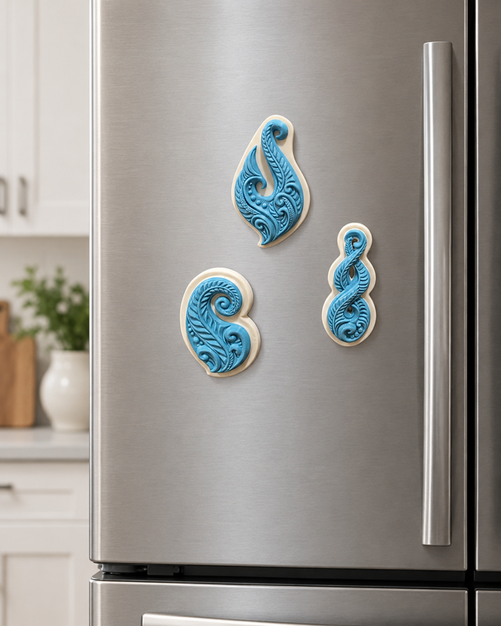 Aotearoa-Inspired 3D Printed Fridge Magnet | NZ Made | Koru Fern Hook Design
