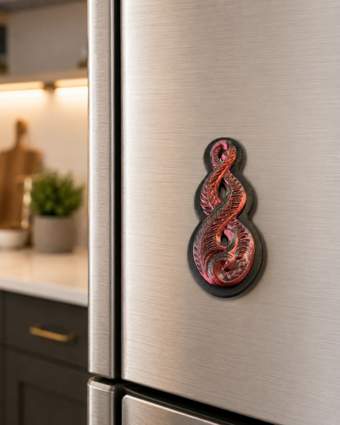 Aotearoa-Inspired 3D Printed Fridge Magnet | NZ Made | Koru Fern Hook Design