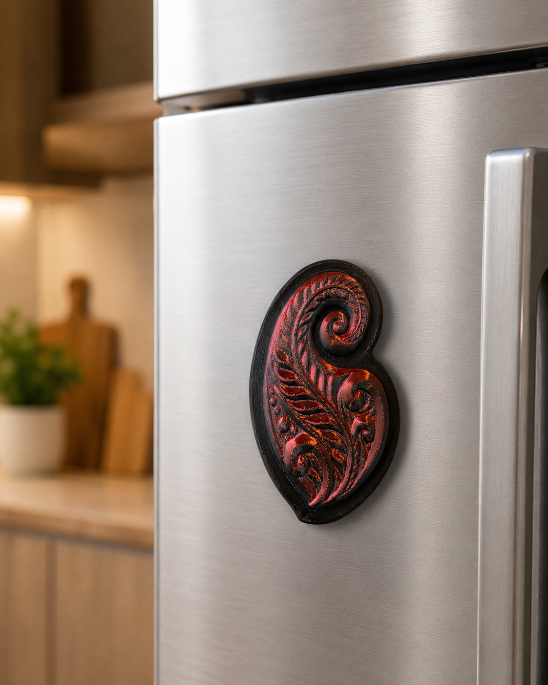 Aotearoa-Inspired 3D Printed Fridge Magnet | NZ Made | Koru Fern Hook Design