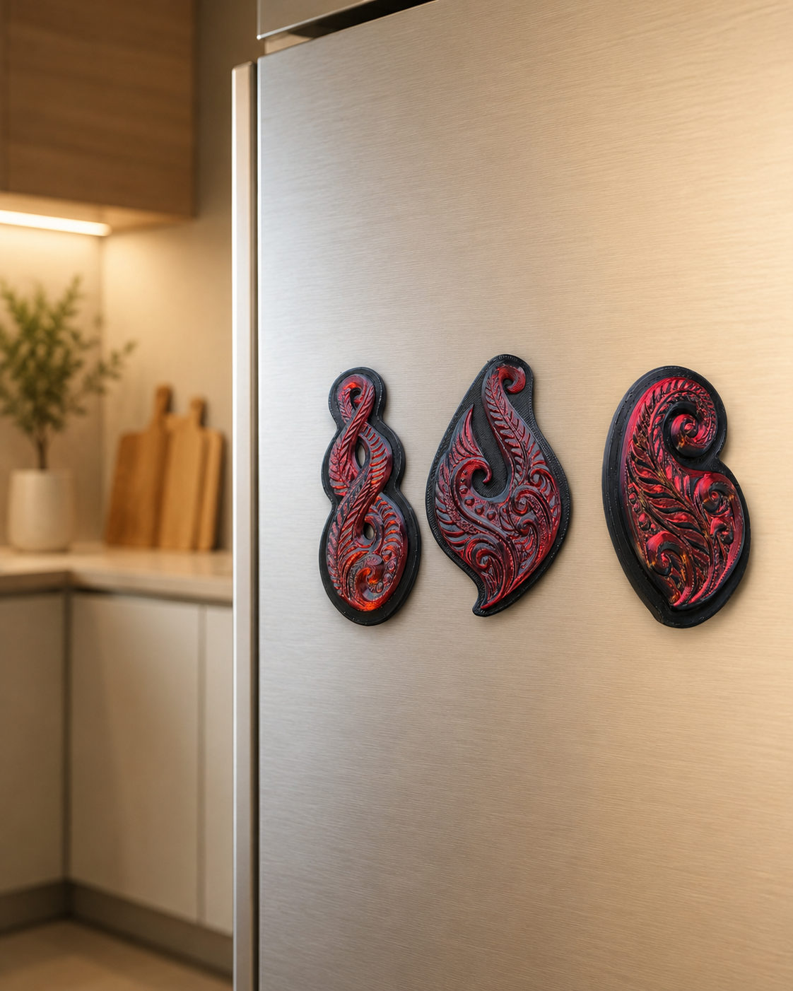 Aotearoa-Inspired 3D Printed Fridge Magnet | NZ Made | Koru Fern Hook Design