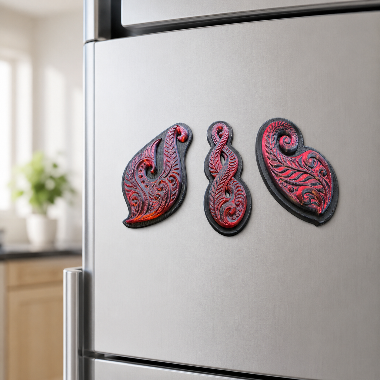 Aotearoa-Inspired 3D Printed Fridge Magnet | NZ Made | Koru Fern Hook Design