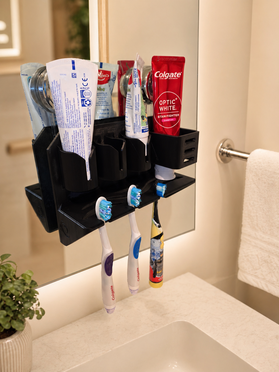 Wall-Mounted Bathroom Organizer – Mirror & Tile Mount