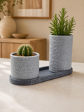 Modern 3D Printed Desk Organiser – Textured Holder & Tray