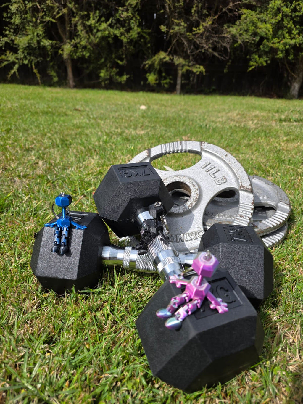 Dumbbell Guy Keychain – 3D Printed Gym Gift