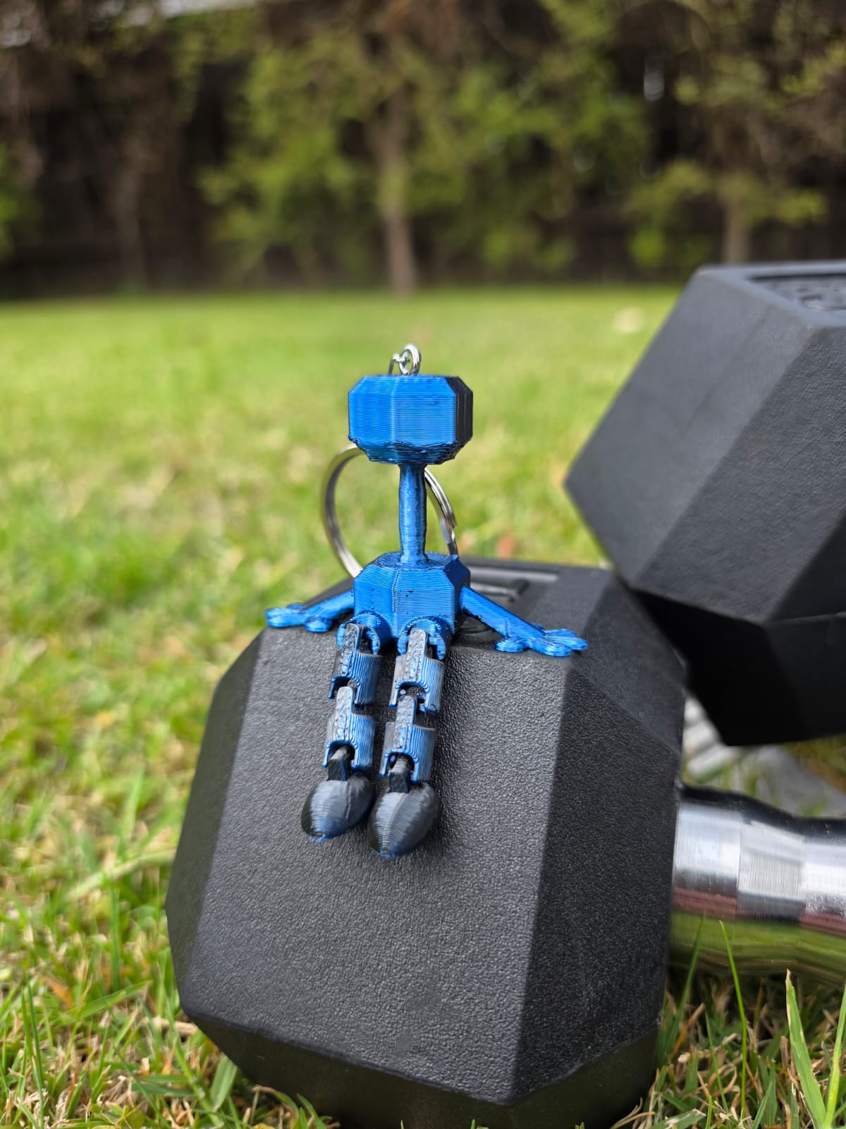 Dumbbell Guy Keychain – 3D Printed Gym Gift