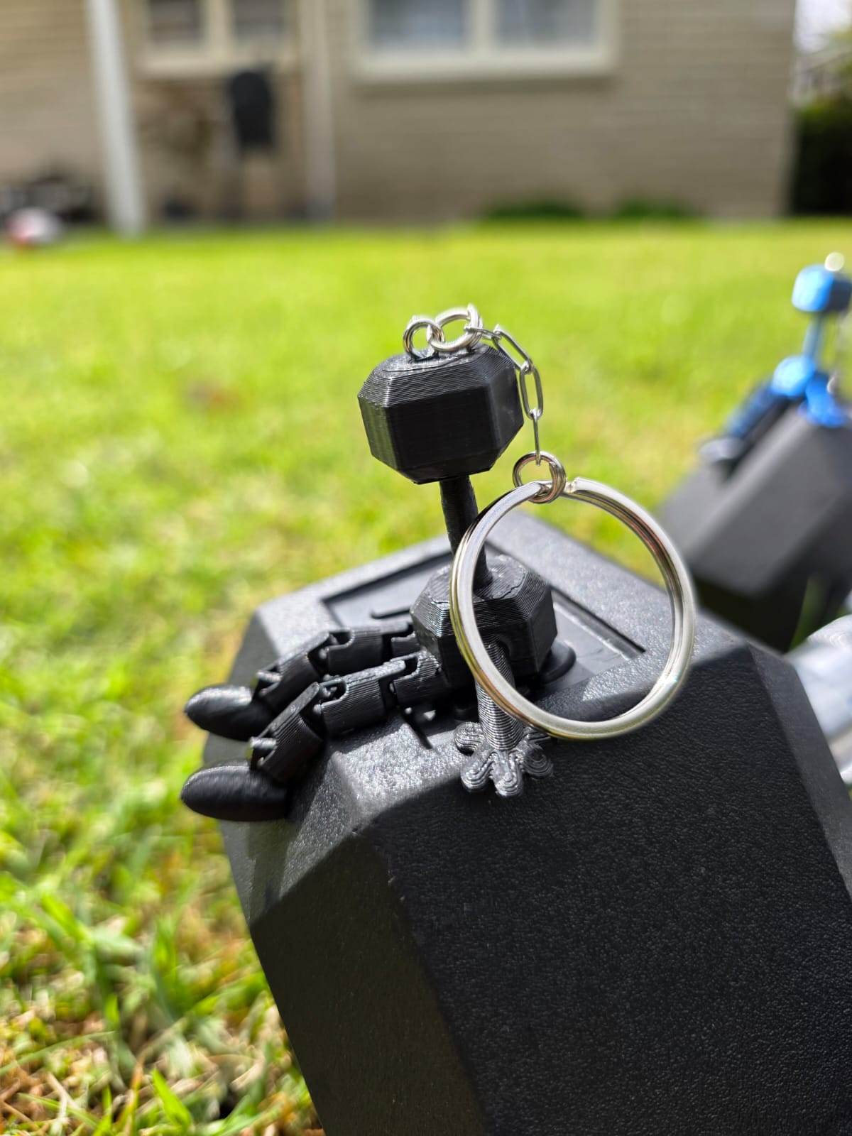 Dumbbell Guy Keychain – 3D Printed Gym Gift