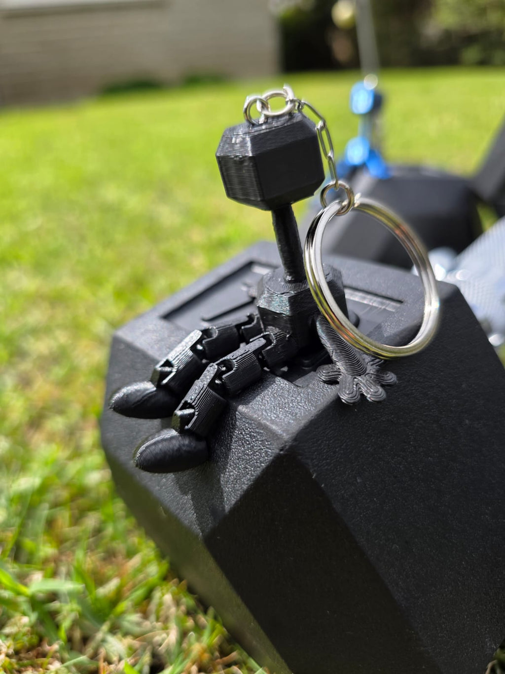 Dumbbell Guy Keychain – 3D Printed Gym Gift