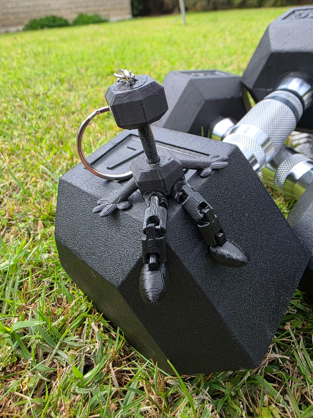 Dumbbell Guy Keychain – 3D Printed Gym Gift